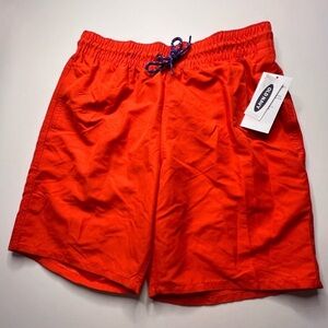 Men's swim short quick dry red orange comfortable relaxed outdoor swimming  XS